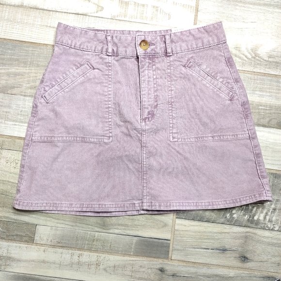 American Eagle Hi-Rise A-Line Skirt Lavender Corduroy Mini - Picture 9 of 9